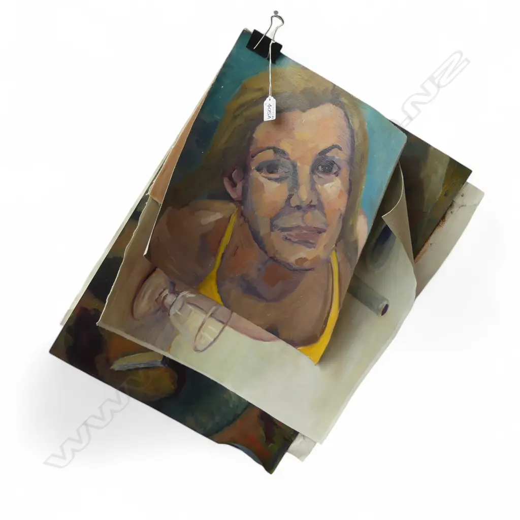 5 GLENYS CULLIMORE UNFRAMED PAINTINGS UNSIGNED, L.590MM (LONGEST) Image 1++