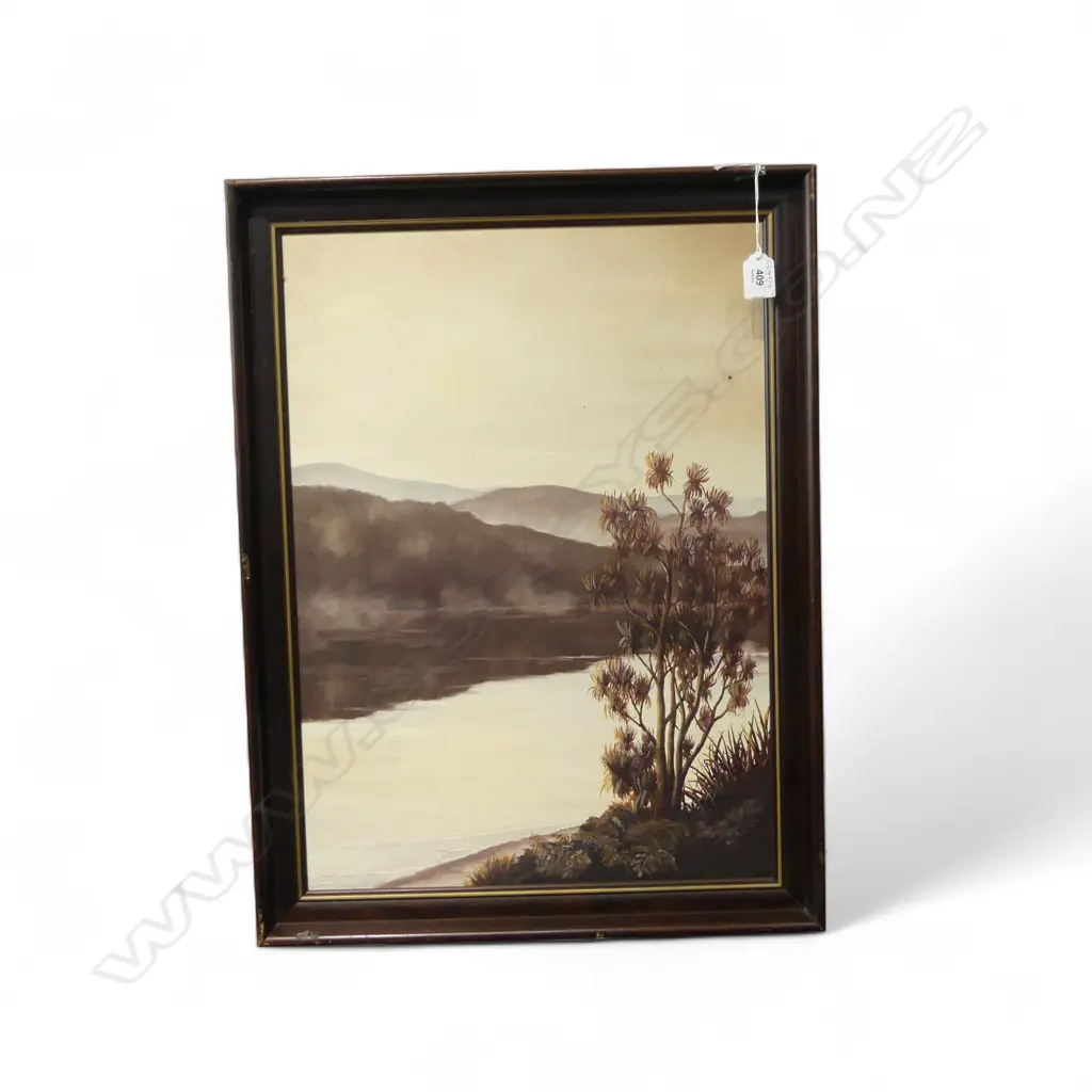 OIL ON BOARD RIVER SCENE BY CAROL GRIG H560 L380MM Image 1++