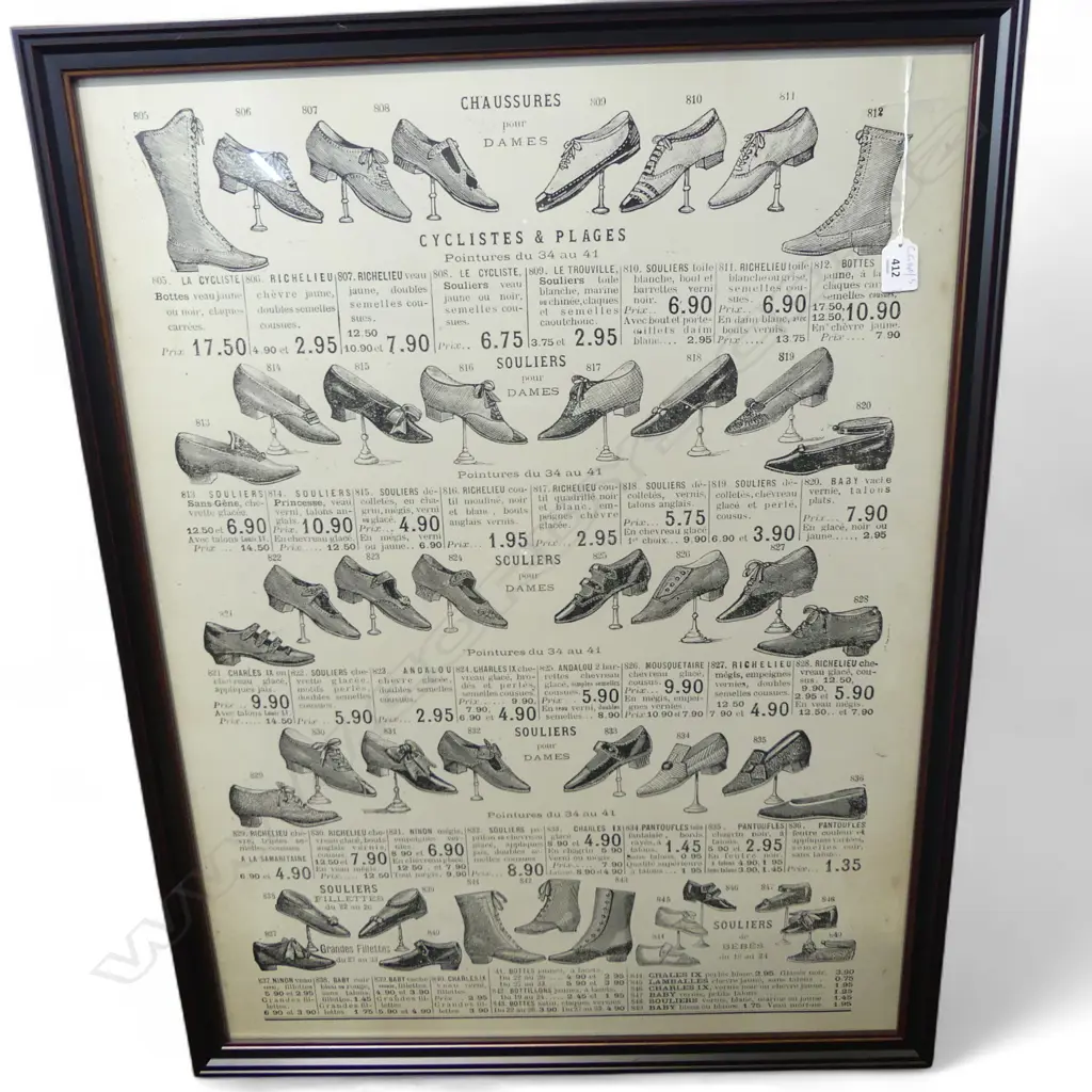 FRENCH SHOES PRINT 790x590mm Image 1++
