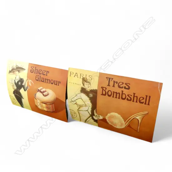 2 PRINTED FASHION ARTWORKS 'TRES BOMBSHELL' & 'SHEER GLAMOUR' 495x700mm