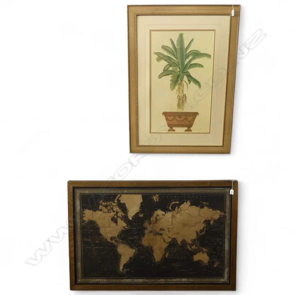 2 FRAMED PRINTS; PLANTER & ATLAS 720x1130mm Image 1++