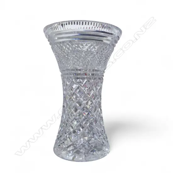 LARGE CUT CRYSTAL VASE H260 WITH FROG