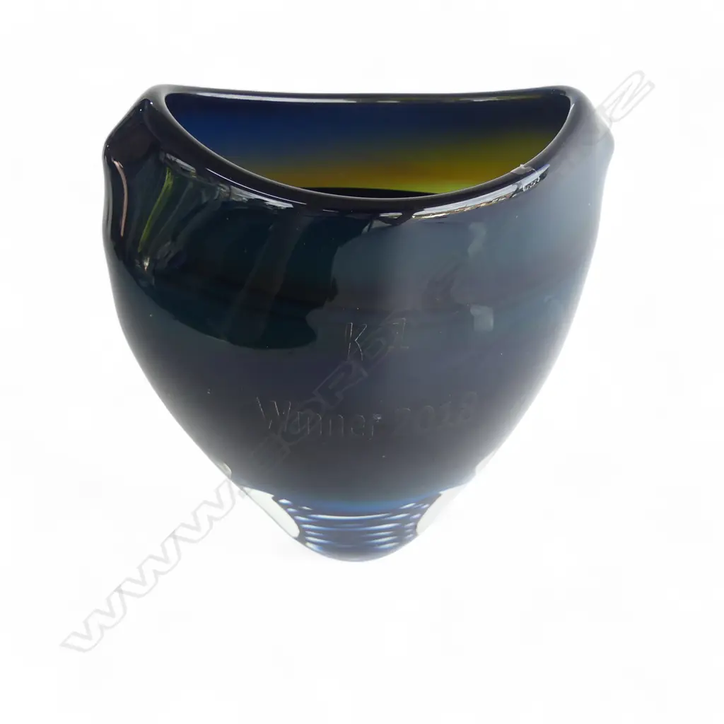 'K1 WINNER 2018' PRIZE GLASS VASE made by JAN KOCIAN (Czech) Image 1++