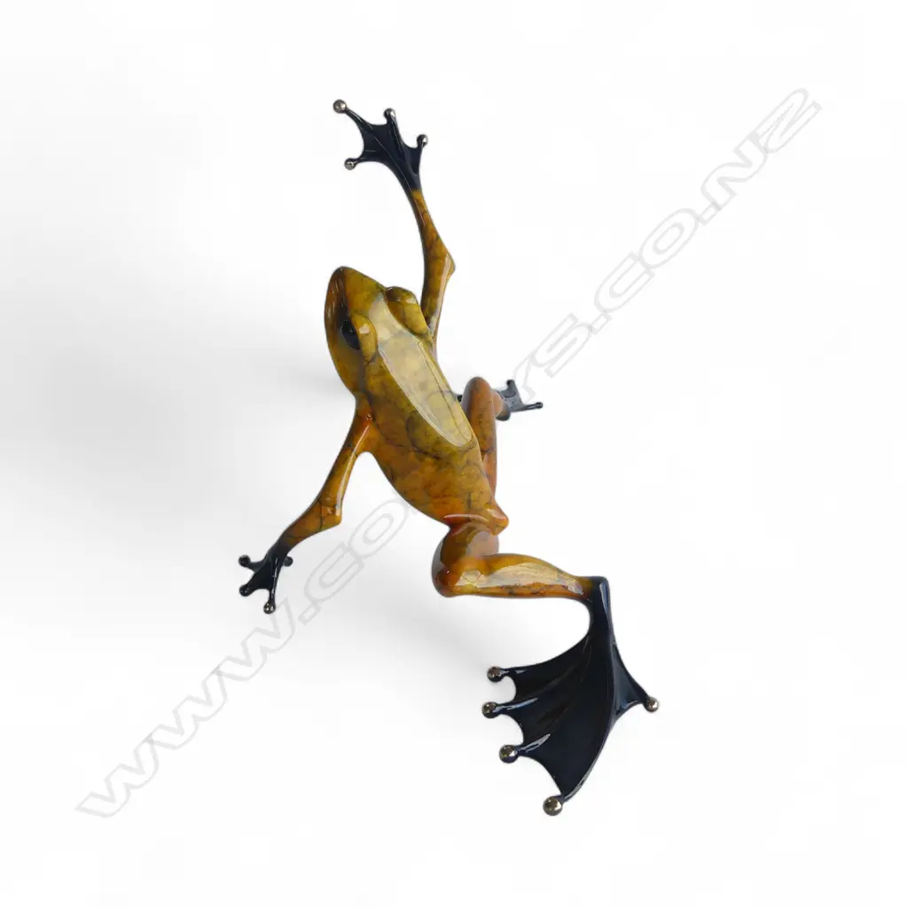 TIM COTTERILL 'HIGH DIVE' BRONZE & ENAMEL FROG, 1042/5000 W.360mm Image 1++