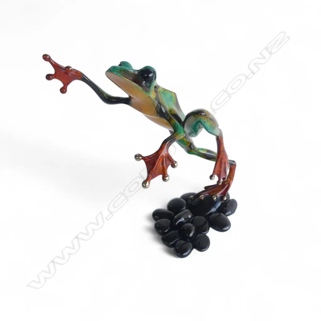 TIM COTTERILL 'LEAPFROG' BRONZE & ENAMEL, 4080/5000 H.255mm Image 1++
