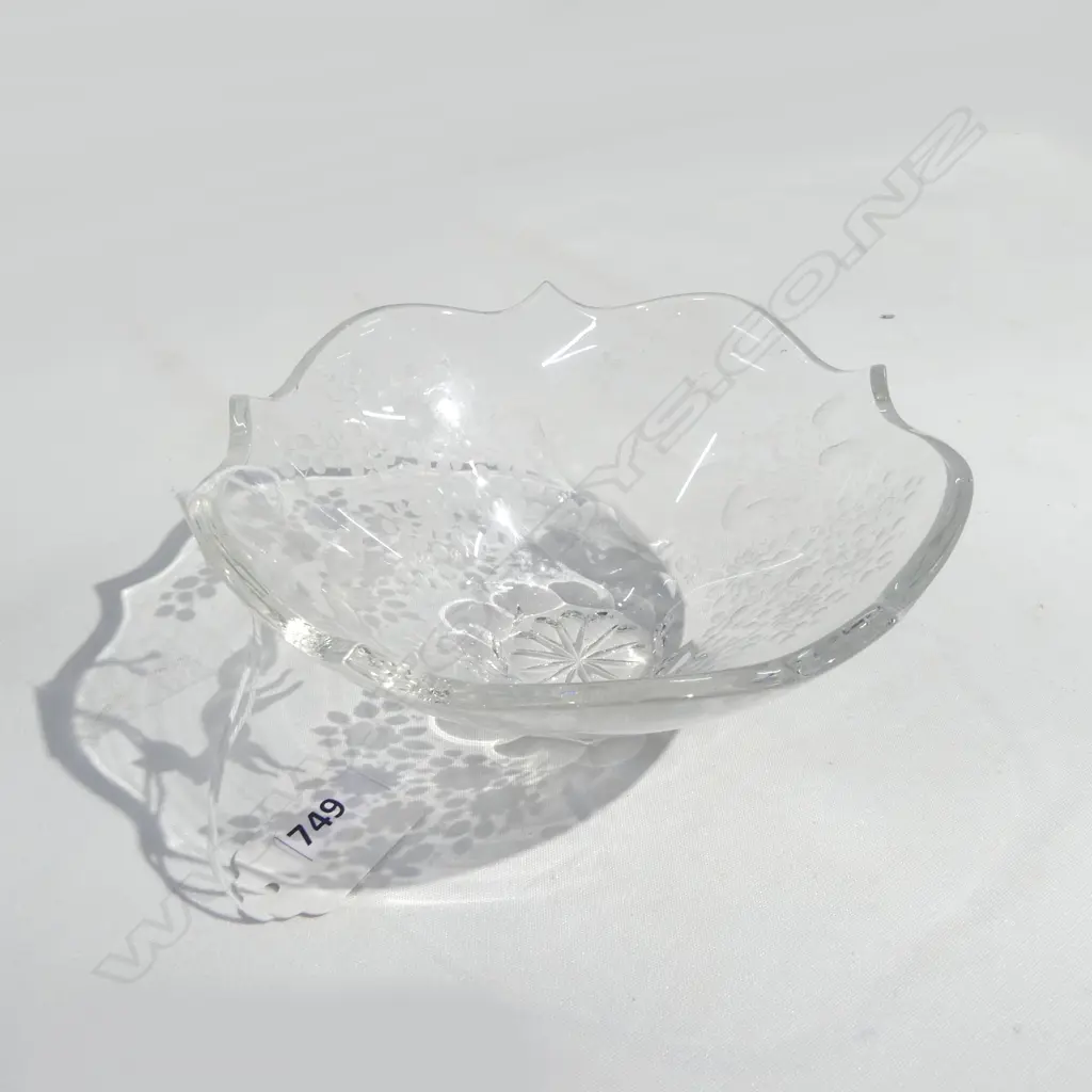 MEISSEN ETCHED CRYSTAL BOWL 145mm dia Image 1++
