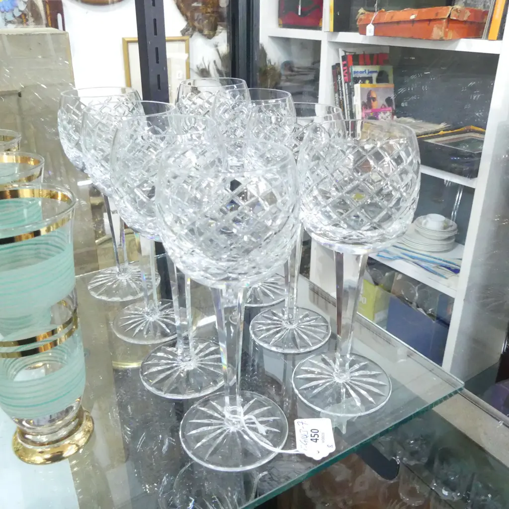 set 8 QUALITY CRYSTAL TALL WINE GLASSES H.185mm Image 1++