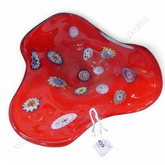 RED MURANO GLASS DISH W.275mm