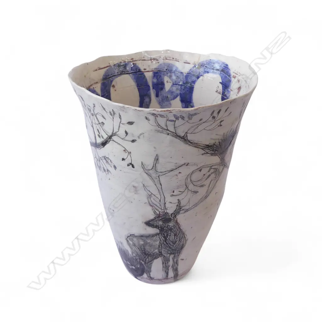 JACQUELINE LEIGHTON BOYCE (British) STUDIO POTTERY VASE 2010 H.300mm see bio below Image 1++