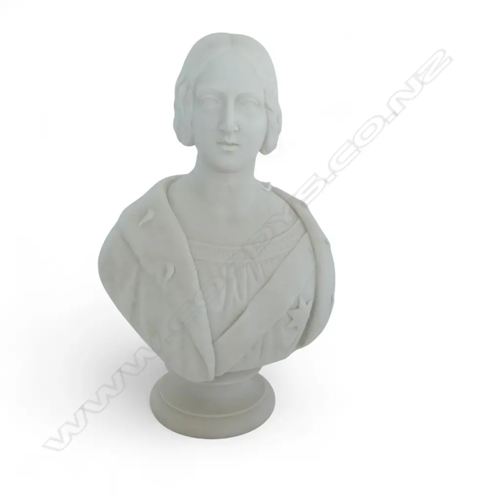 PARIAN PORCELAIN BUST OF QUEEN VICTORIA, COPELAND 1853, J. SHERWOOD WESMACOTT H.290mm Image 1++