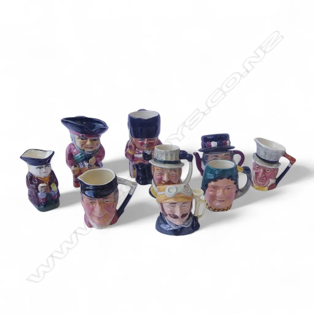 9 TOBY/CHARACTER JUGS Incl. ROYAL DOULTON H.110mm Image 1++