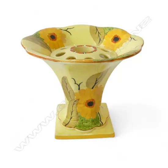 DECO DEVON WARE VASE w. FROG H.160mm