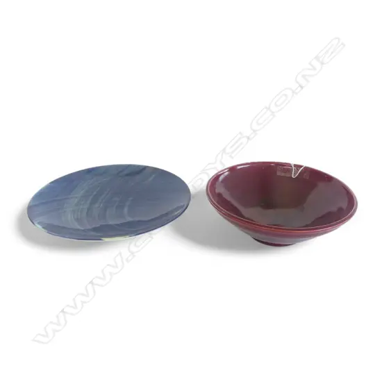 OLIVE JONES RED BOWL 235mm dia AF + POOLE DISHES 270mm dia