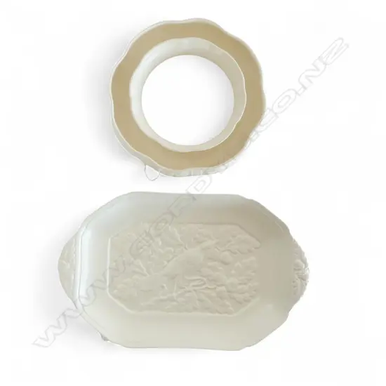 2 PCS SPODE VELAMOUR; FLOWER RING #K81S, Dia.220mm & TRAY SHAPED DISH