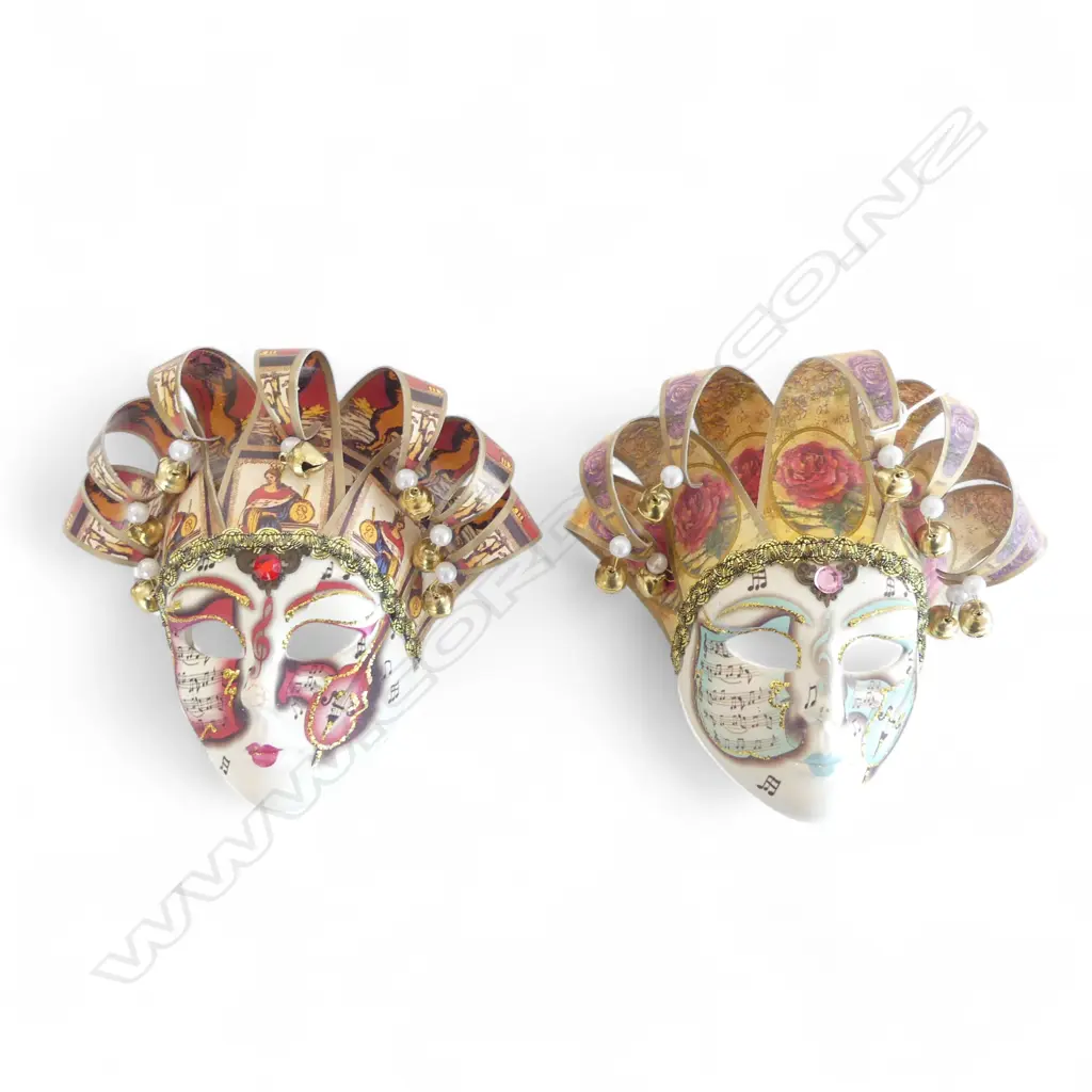 PR THEATRICAL MASKS with bells & musical references H.170mm Image 1++
