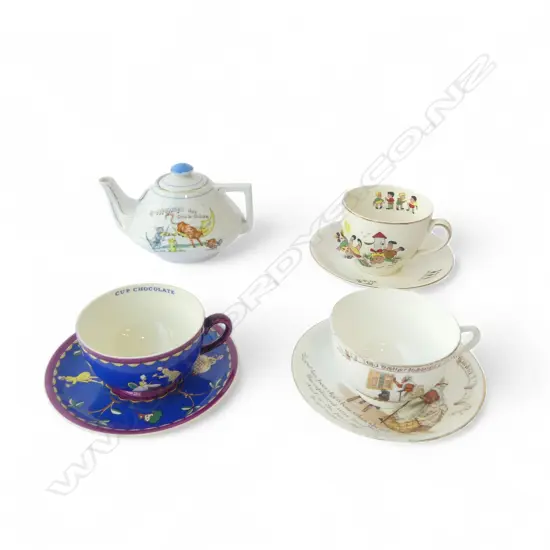 NURSERY RHYME TEAPOT & 2 DUO’S, AND CADBURY’S CUP & SAUCER