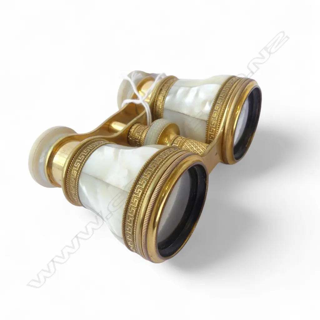 PR VICTORIAN MOP GILT BRASS OPERA GLASSES  Image 1++