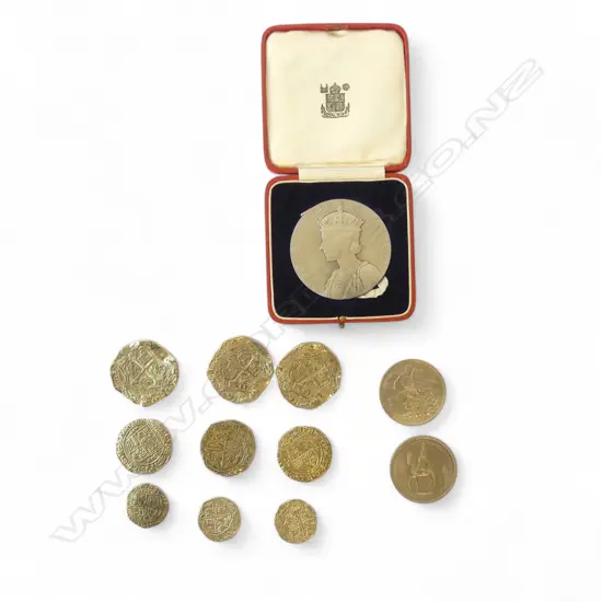 CASED 1937 CORONATION MEDAL 2 OTHERS & COLLECTION REPRO  PCS OF 8 