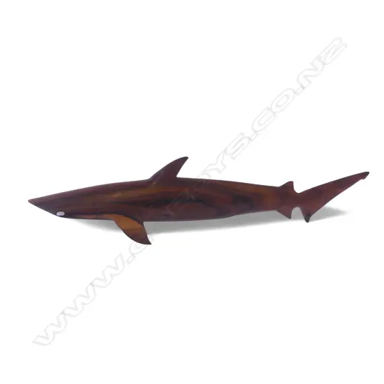 CARVED WOOD SHARK ORNAMENT L.500mm