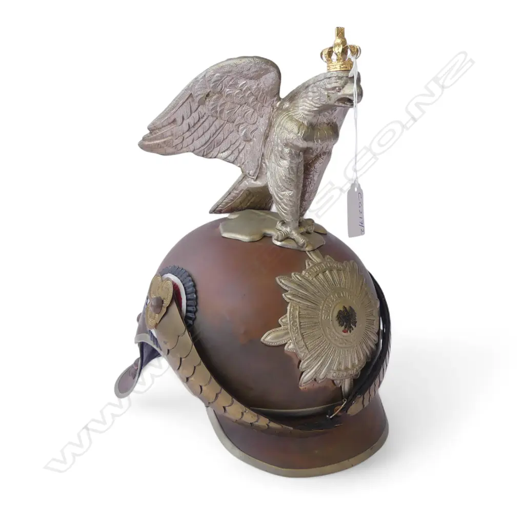 REPRODUCTION GUARD DU CORPS PARADE HELMET COPPER / BRASS w. CROWNED EAGLE Image 1++