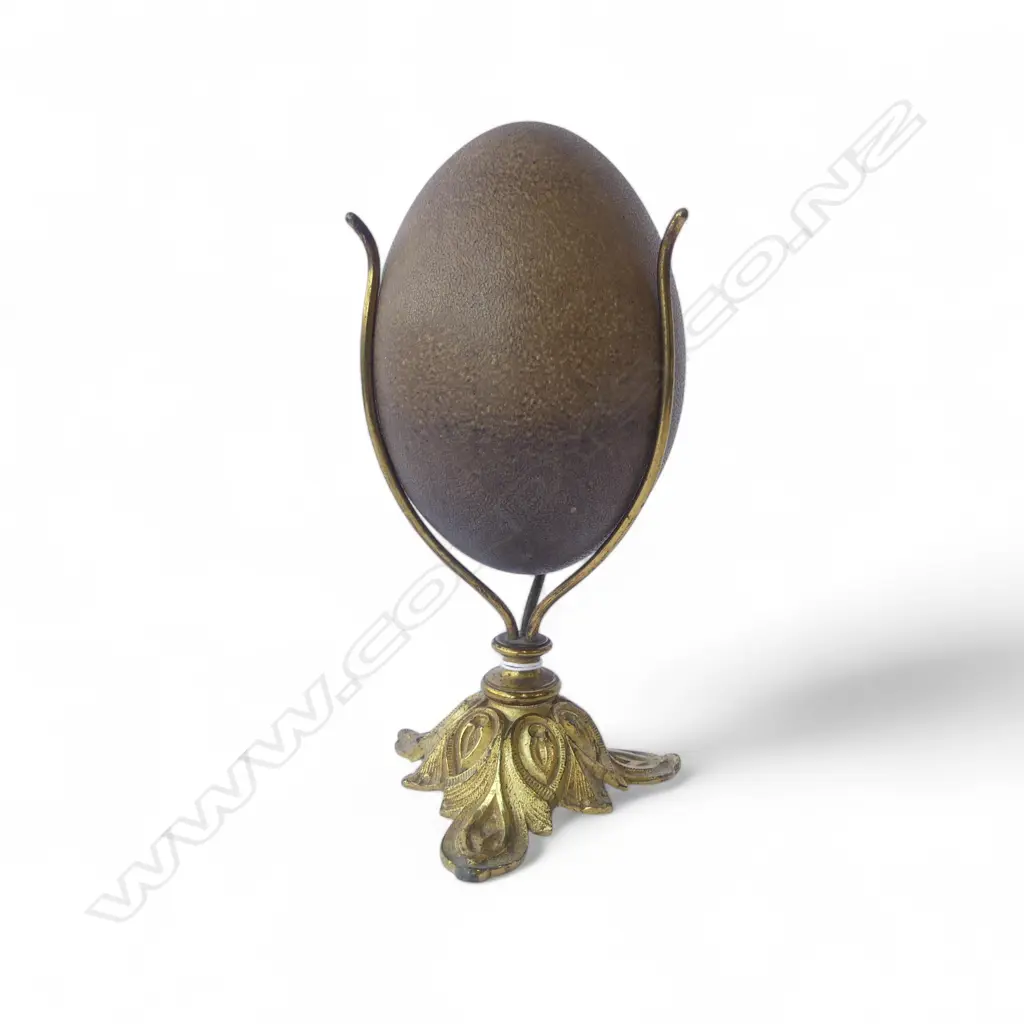 EMU EGG ON BRASS STAND H.205mm Image 1++