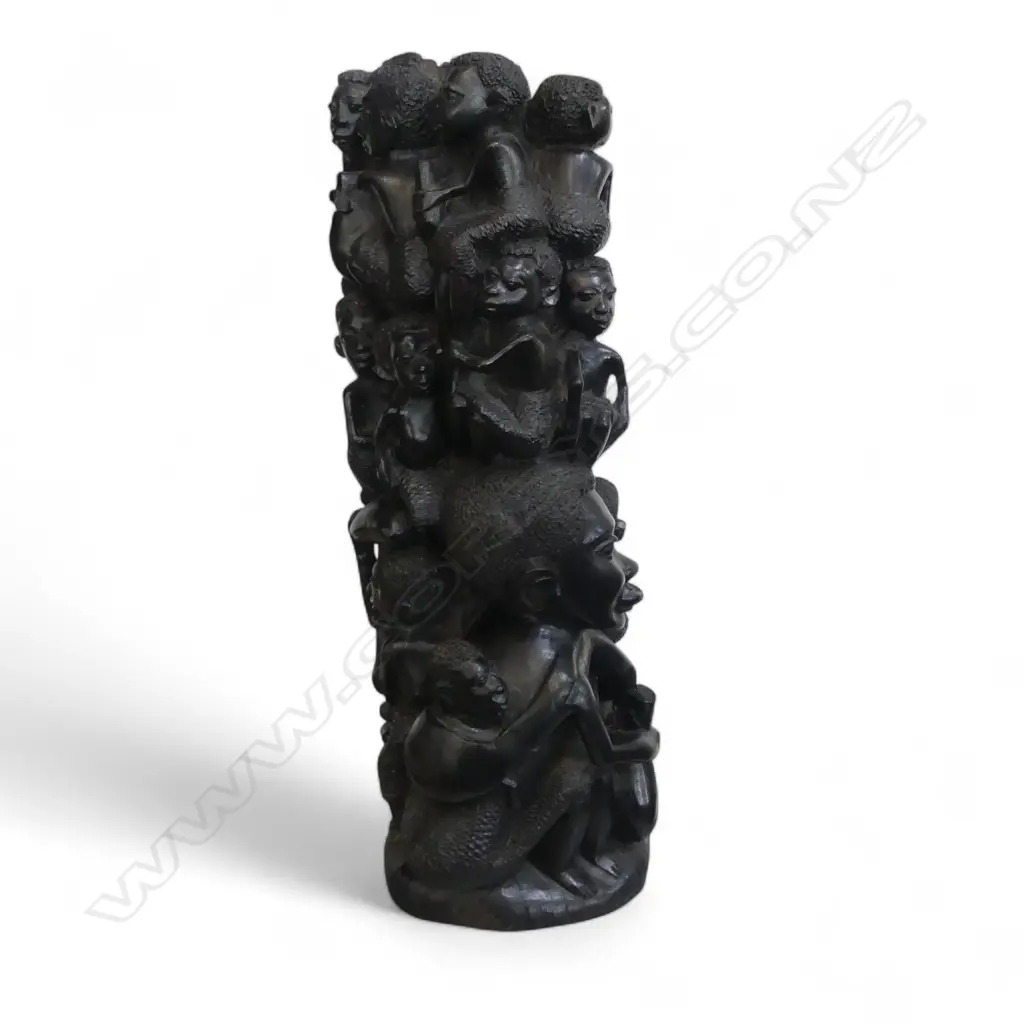 HEAVY AFRICAN CARVING; CLIMBING FIGURES H.415mm Image 1++
