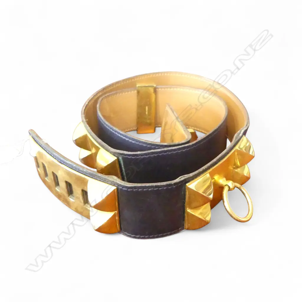 HERMES BLACK LEATHER BELT L.1000mm Image 1++
