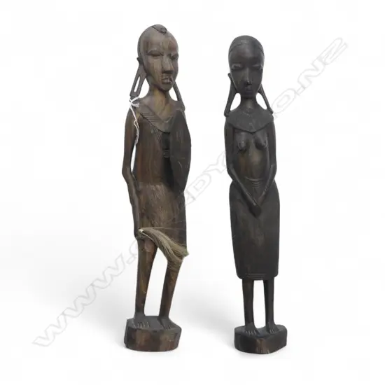 PR CARVED WOODEN AFRICAN FIGURES H.460mm