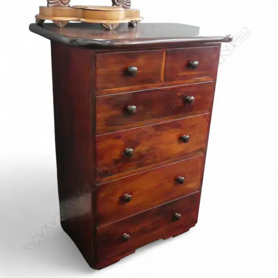 6 DRAW TALL BOY CHEST OF DRAWERS 855x525x1135mm
