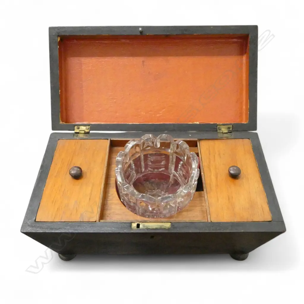 GEORGIAN TEA CADDY  WITH TEA MIXING BOWL  L280MM Image 1++
