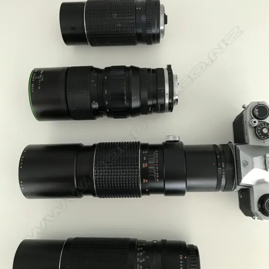 4 LENSES; 2x ASAHI SMC PENTAX (AF), SIGMA SYSTEM 80-200 f3.5, K100 CAMERA &  AUTO MAKINON 400 f6.3 + LOWEPRO NOVA 5 CASE