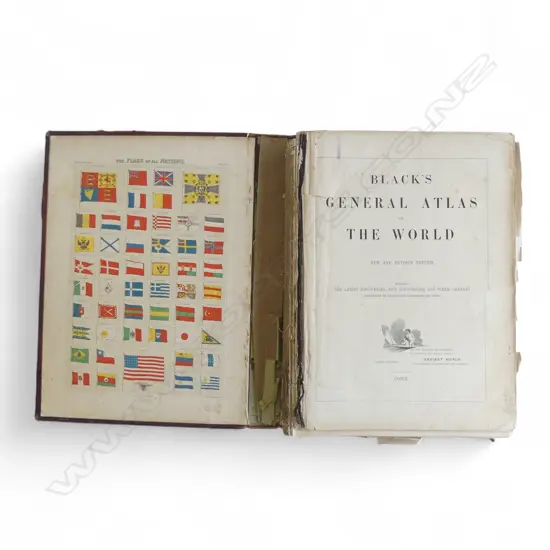 BLACK'S GENERAL ATLAS OF THE WORLD antique book condition commensurate of age