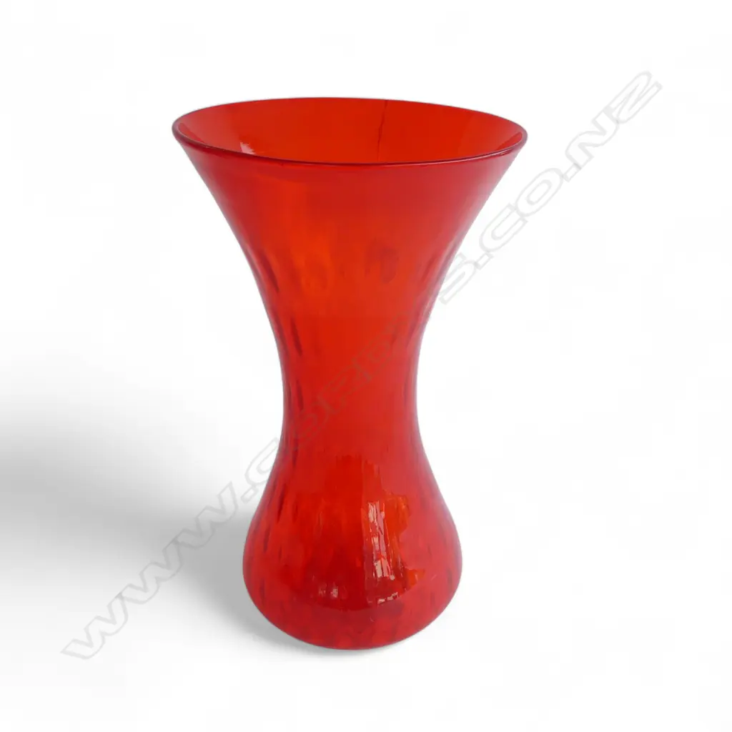 LARGE RETRO ITALIAN ORANGE GLASS VASE H370MM Image 1++