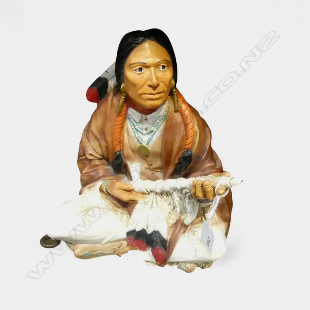 ITALIAN CASTAGNA RED INDIAN SEATED FIGURE H280MM Image 1++