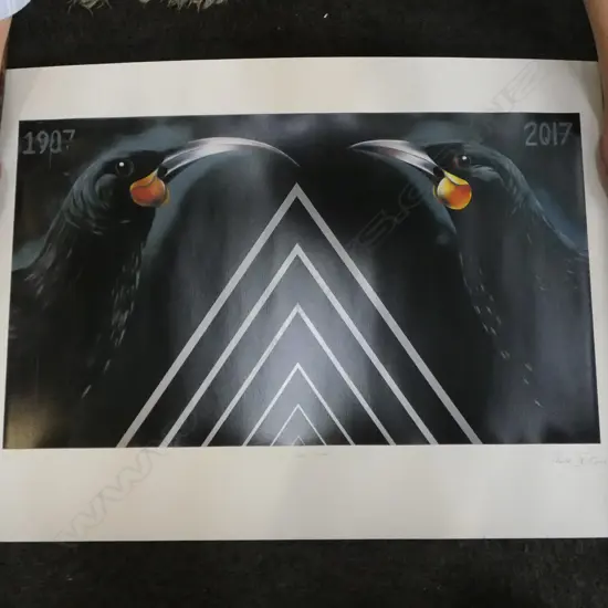 CHARLES & JANINE WILLIAMS 'HUIA COME HOME' PRINT 4/50, UNFRAMED 555x755mm overall size