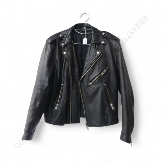 NOM*d WOMENS LEATHER BIKER JACKET, SZ S/M 