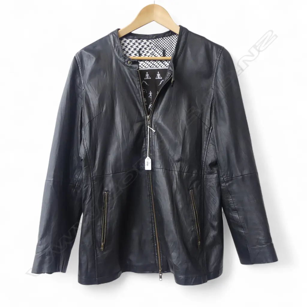 TRELISE COOPER 2014 BLACK LEATHER JACKET SZ 12 Image 1++