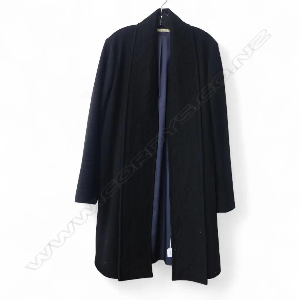 MERINO WOOL BETH ELLERY BLACK FULL LENGTH JACKET Image 1++