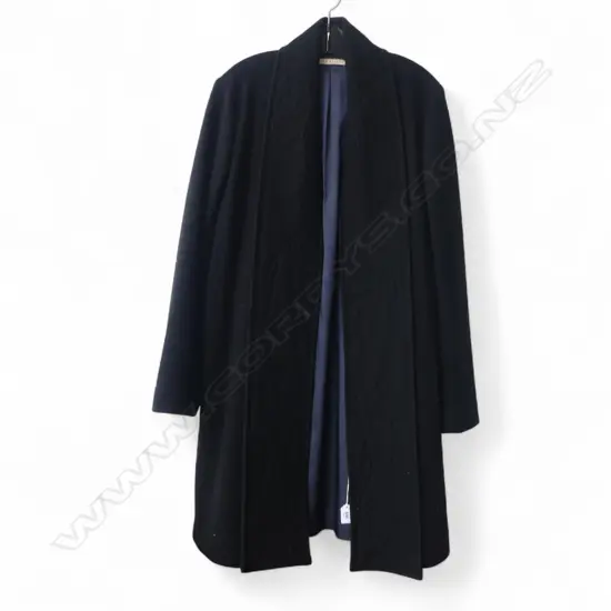 MERINO WOOL BETH ELLERY BLACK FULL LENGTH JACKET