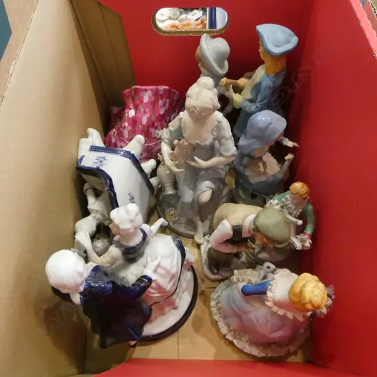 10 CHINA/POTTERY FIGURES Incl ROYAL DOULTON (FAULTS)