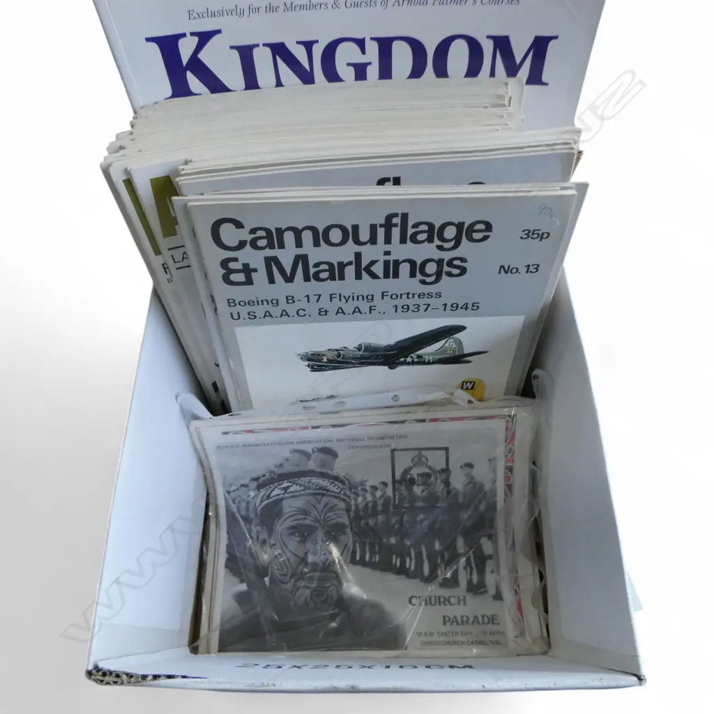 MILITARY MAGAZINES; 'CAMOUFLAGE & MARKINGS' & 'PROFILE AFV WEAPONS' + 3 PCES MAORI BATTALION + ARNOLD PALMER SIGNED MAG Image 1++