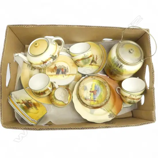 ASST. ROYAL DOULTON COACHING SCENE CHINA Incl. TEA SERVICE