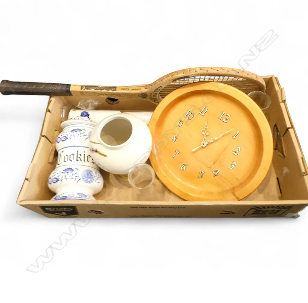 VINTAGE TENNIS RACKET, VASES ETC Image 1++