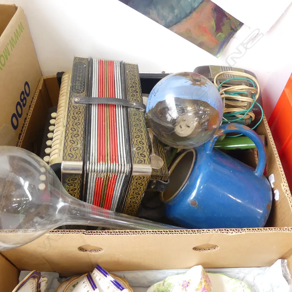 ENAMEL COOKWARE, HOHNER ACCORDION, GLUBRANSEN 'FRIDGE' RADIO ETC Image 1++