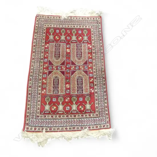 SMALL HAND KNOTTED WOOL PILE RUG 910x565mm
