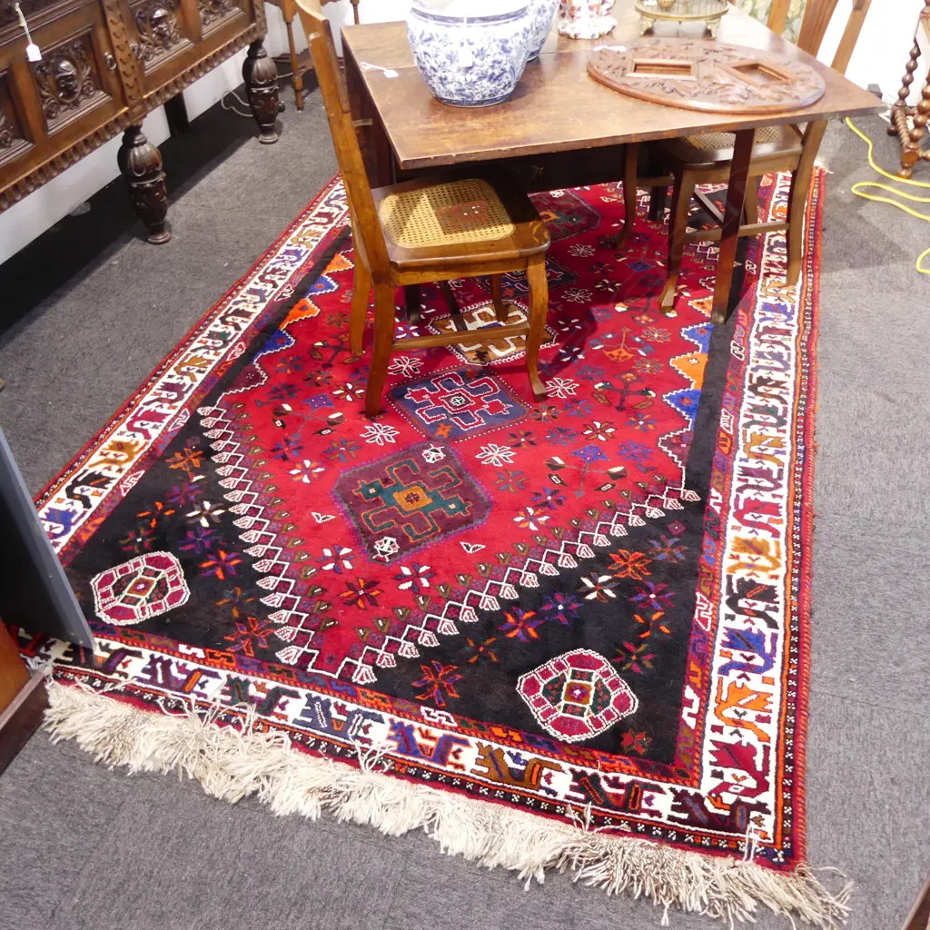 HAND KNOTTED PERSIAN SHIRAZ ALL WOOL RUG 2770x1700mm Image 1++