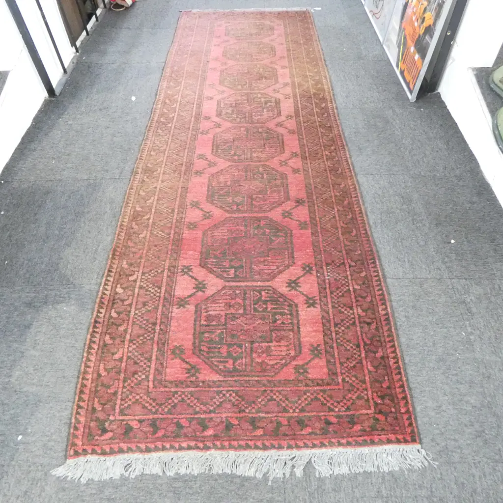 HAND KNOTTED ALL WOOL RUNNER 2770x820mm Image 1++