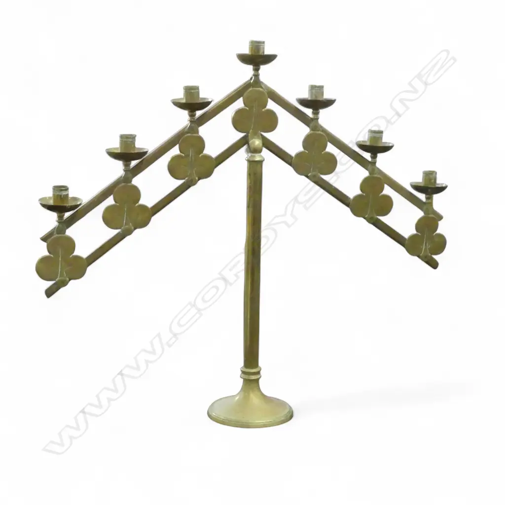 **RTV** VINTAGE BRASS CHURCH CANDLE H.630mm W.730mm Image 1++