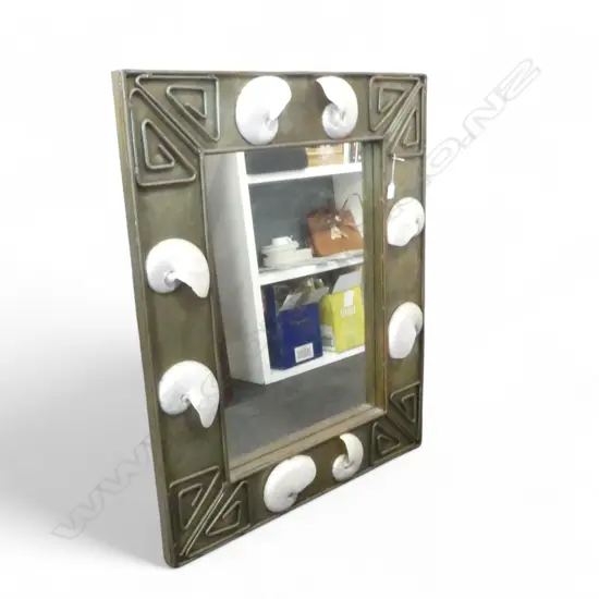 MIRROR, METAL FRAME w. NAUTILUS SHELLS 1000x805mm