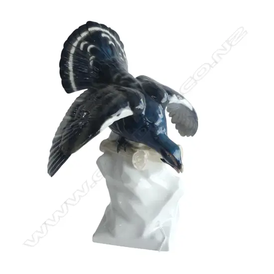 VINTAGE LRG PORCELAIN CAPERCAILLIE FIGURINE by ENS GERMANY, H.360mm